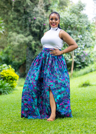Lily African Print Maxi Skirt