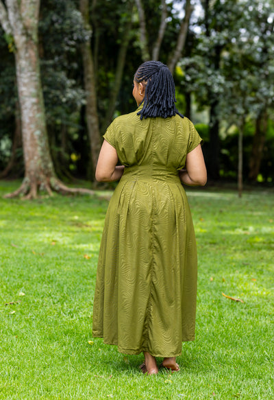 Iris Midi Shirt Dress - Hunters Green