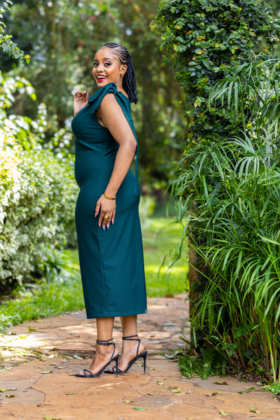 Sienna Bloom Dress - Emerald Green