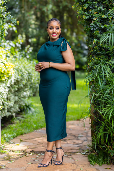 Sienna Bloom Dress - Emerald Green