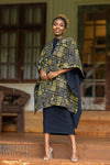 Ndege Reversible Cape - Black/ Mustard