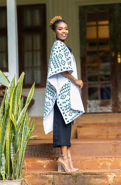 Ndege Reversible Cape - White