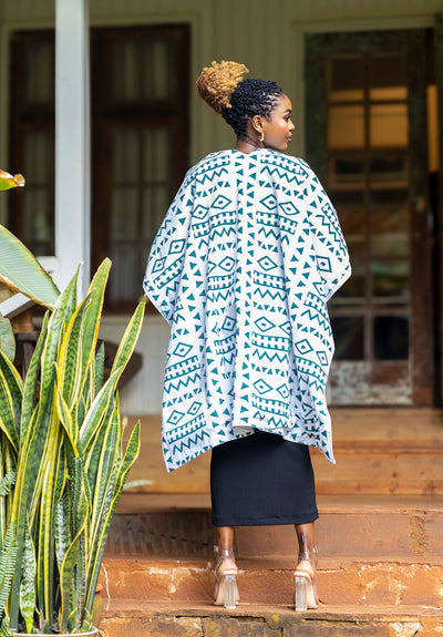 Ndege Reversible Cape - White