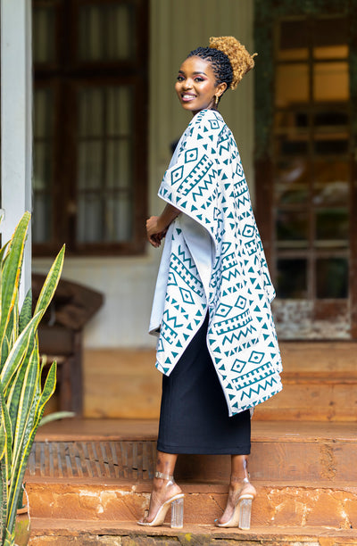 Ndege Reversible Cape - White
