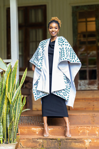 Ndege Reversible Cape - White