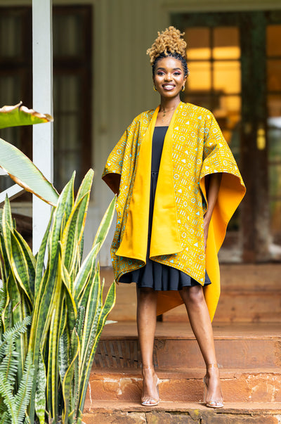 Ndege Reversible Cape - Mustard