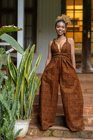Safari African Print Infinity Jumpsuit