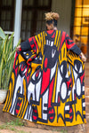 Maple Tribal Print Kimono - Black