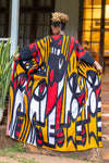 Maple Tribal Print Kimono - Black