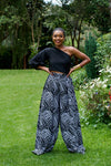 Ifunaya Palazzo Pants - Black & White Print