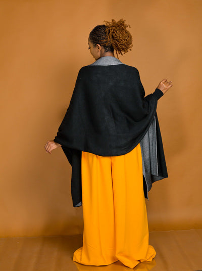 Orchid Wrap Shawl - Black