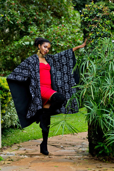 Ndege Reverible Cape - Black II