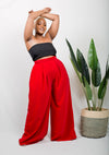 Tulips Palazzo Pants - Red