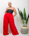 Tulips Palazzo Pants - Red