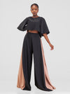 Cinta Palazzo Pants - Black & Nude