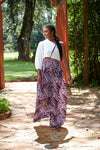 Ifunaya Palazzo Pants - Maroon & White Print