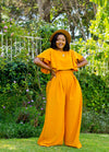 Tulips Palazzo Pants - Mustard Yellow