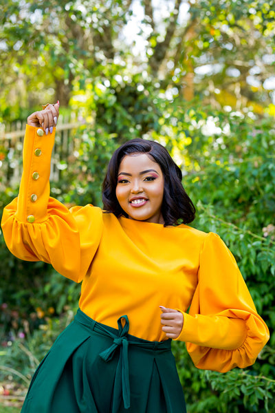 Mwasi Reversible Top - Mustard