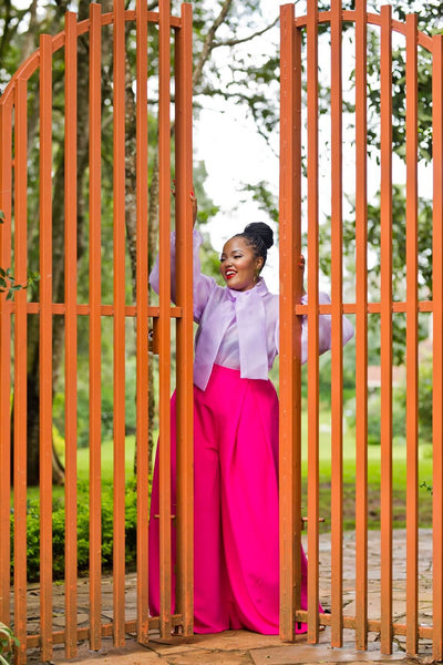 Tulips Palazzo Pants - Hot Pink