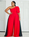 Cinta Palazzo Pants - Red & Black