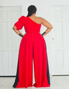 Cinta Palazzo Pants - Red & Black