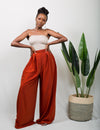 Tulips Palazzo Pants - Rust