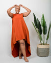 Baobab High-Low Dress - Rust