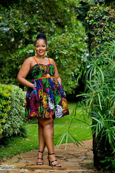 Amare african Print Skater Dress