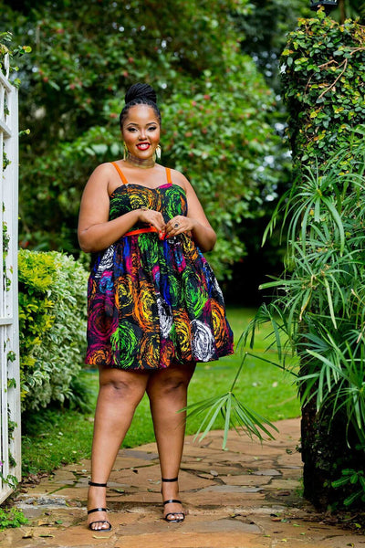 Amare african Print Skater Dress