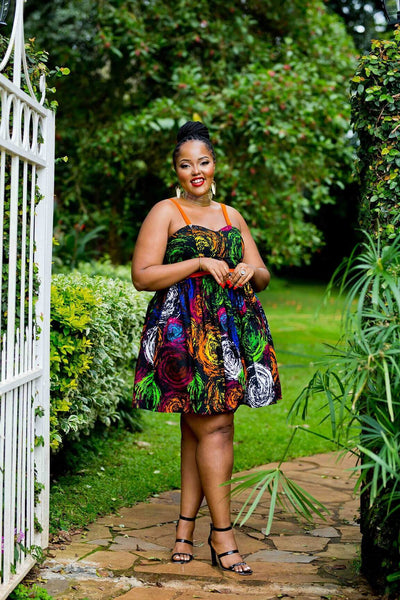 Amare african Print Skater Dress