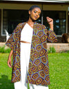 Duara African Print Midi Kimono