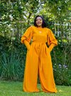 Tulips Palazzo Pants - Mustard Yellow